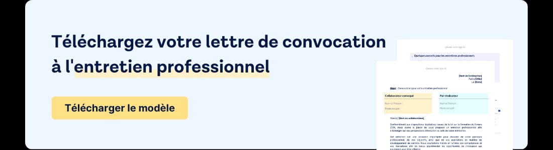 Exemple de lettre de convocation à l'entretien professionnel