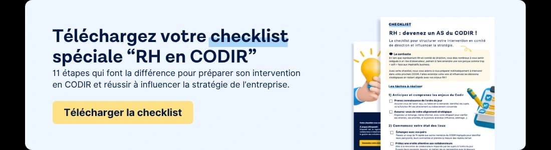 Checklist RH pour préparer un codir