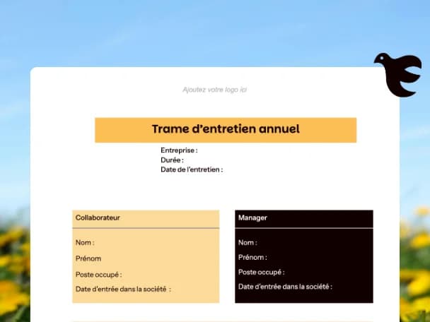 Modèle de trame d’entretien annuel