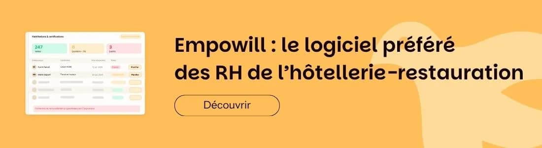 LOGICIEL PRÉFÉRÉ DES RH DE L'HOTELLERIE RESTAURATION